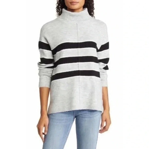 CASLON striped turtleneck sweater Small - Picture 1 of 10
